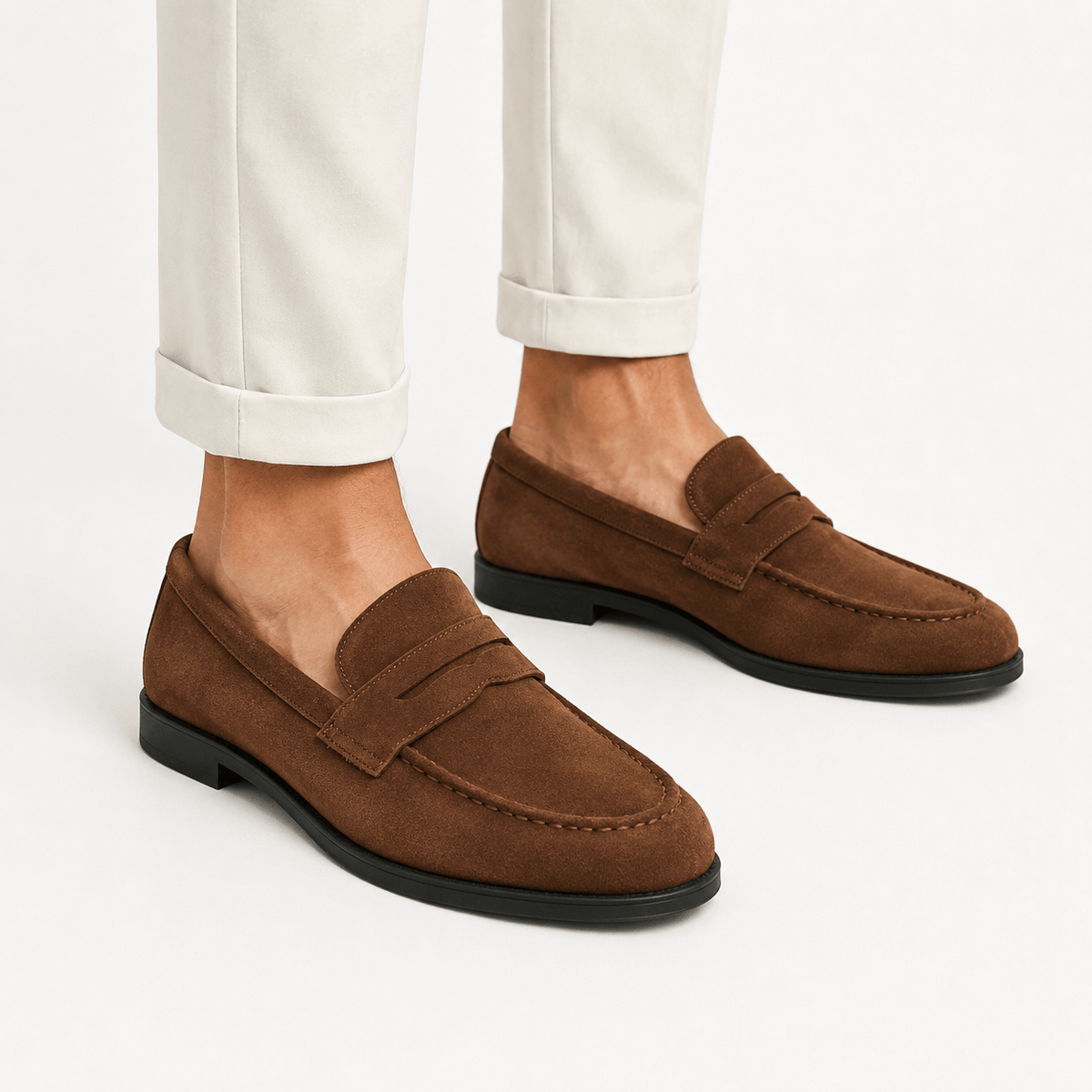 Comptoir du Mocassin Mocassins Homme en Suède Marron