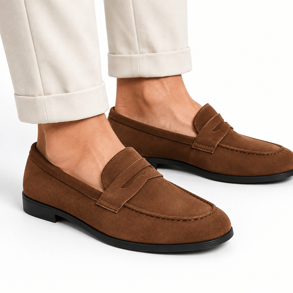 Comptoir du Mocassin Mocassins homme en suède marron style preppy
