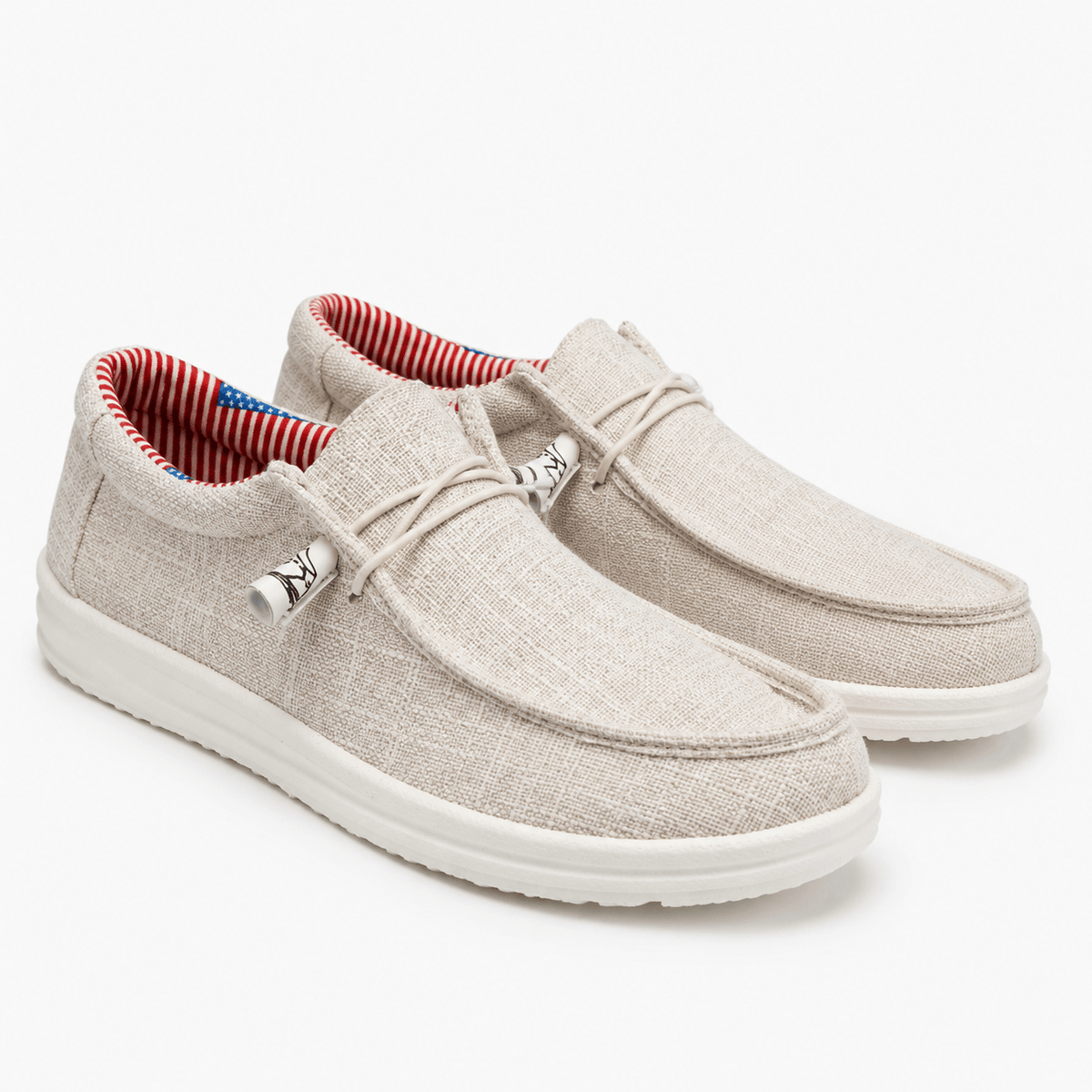 Comptoir du Mocassin Mocassins homme en tissu respirant beige