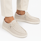 Comptoir du Mocassin Mocassins homme en tissu respirant beige
