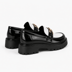 Comptoir du Mocassin Mocassins Homme Noir et blanc à Semelle Épaisse