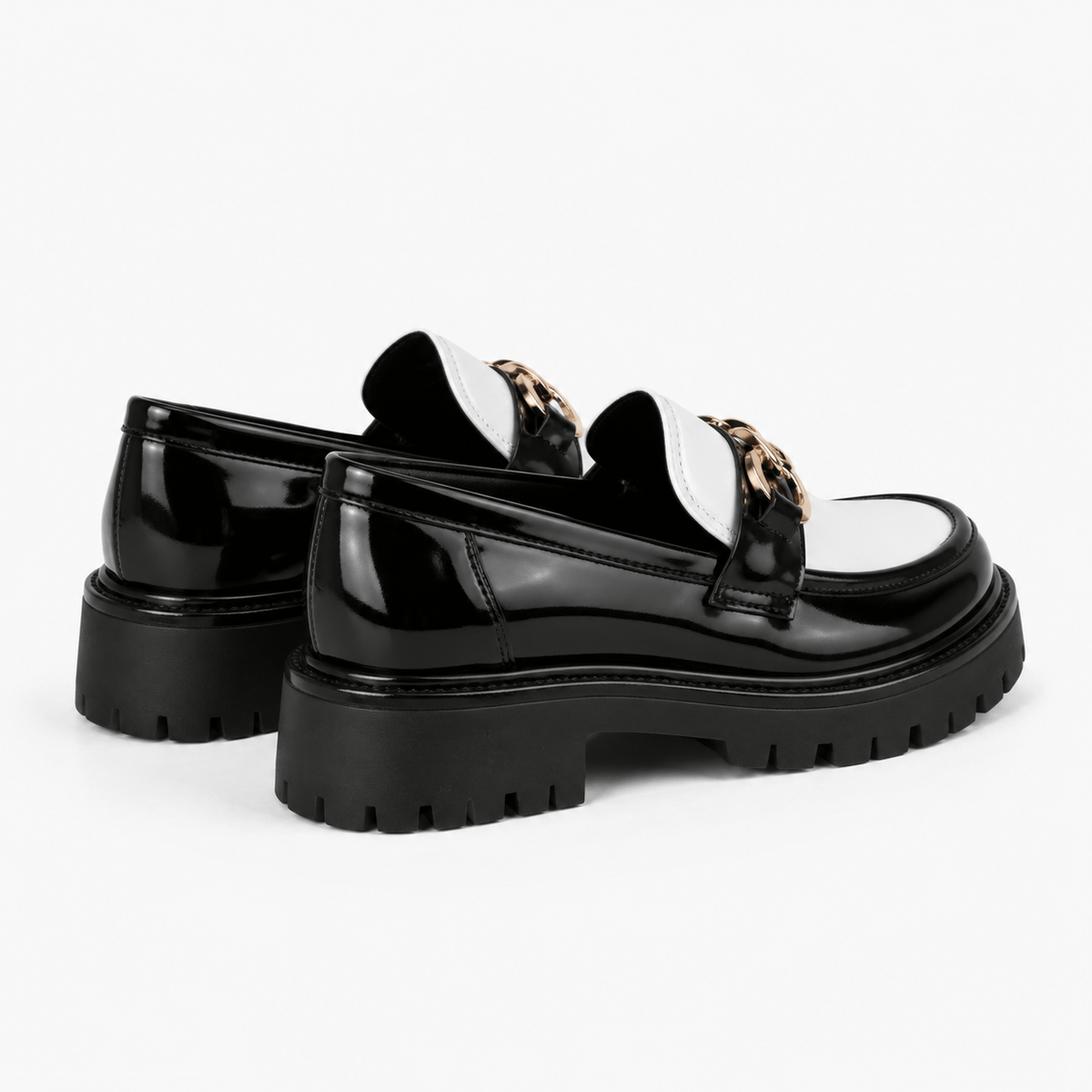 Comptoir du Mocassin Mocassins Homme Noir et blanc à Semelle Épaisse
