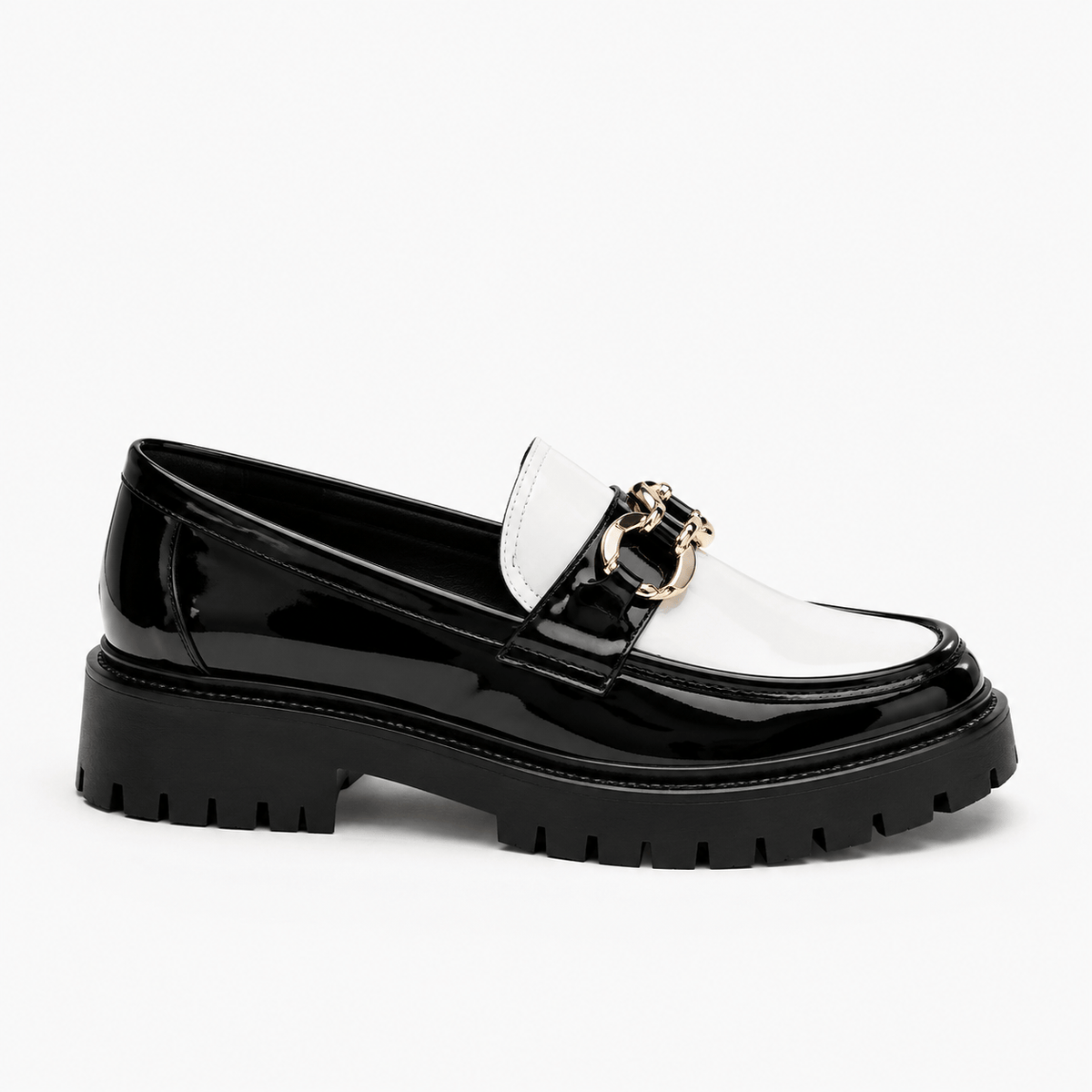 Comptoir du Mocassin Mocassins Homme Noir et blanc à Semelle Épaisse