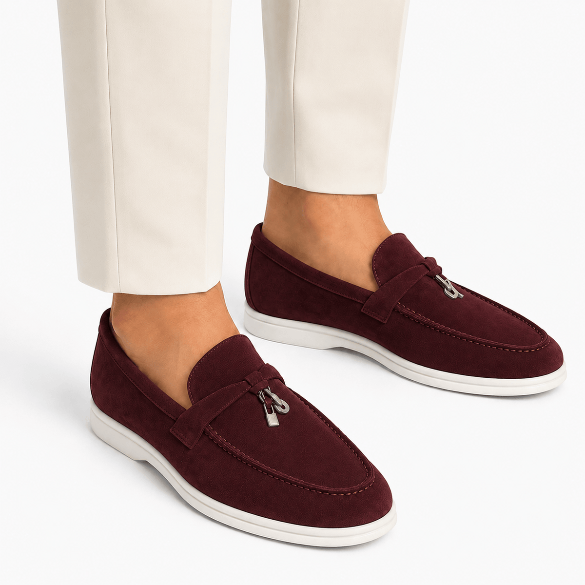 Comptoir du Mocassin Mocassins Homme Vintage Bordeaux à Talon Plat