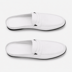 Comptoir du Mocassin Mocassins Mules Homme en Cuir Blanc