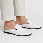 Comptoir du Mocassin Mocassins Mules Homme en Cuir Blanc
