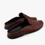 Comptoir du Mocassin Mocassins mules  homme en cuir marron à enfiler