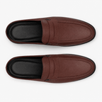 Comptoir du Mocassin Mocassins mules  homme en cuir marron à enfiler