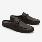 Comptoir du Mocassin Mocassins Mules homme en cuir marron à enfiler