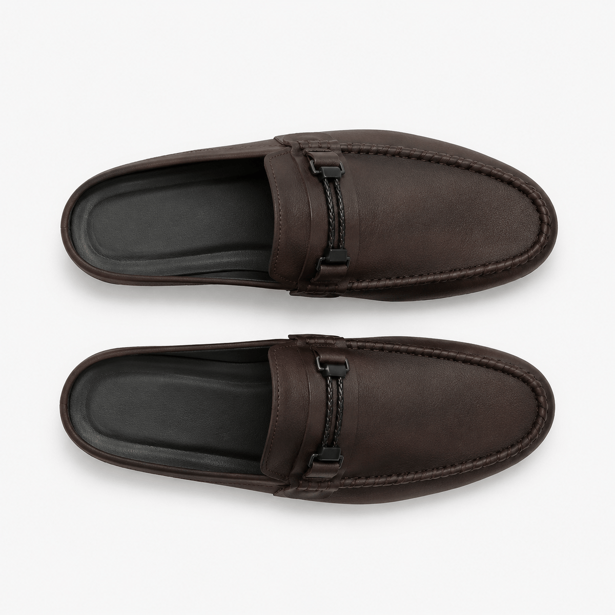Comptoir du Mocassin Mocassins Mules homme en cuir marron à enfiler
