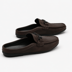 Comptoir du Mocassin Mocassins Mules homme en cuir marron à enfiler