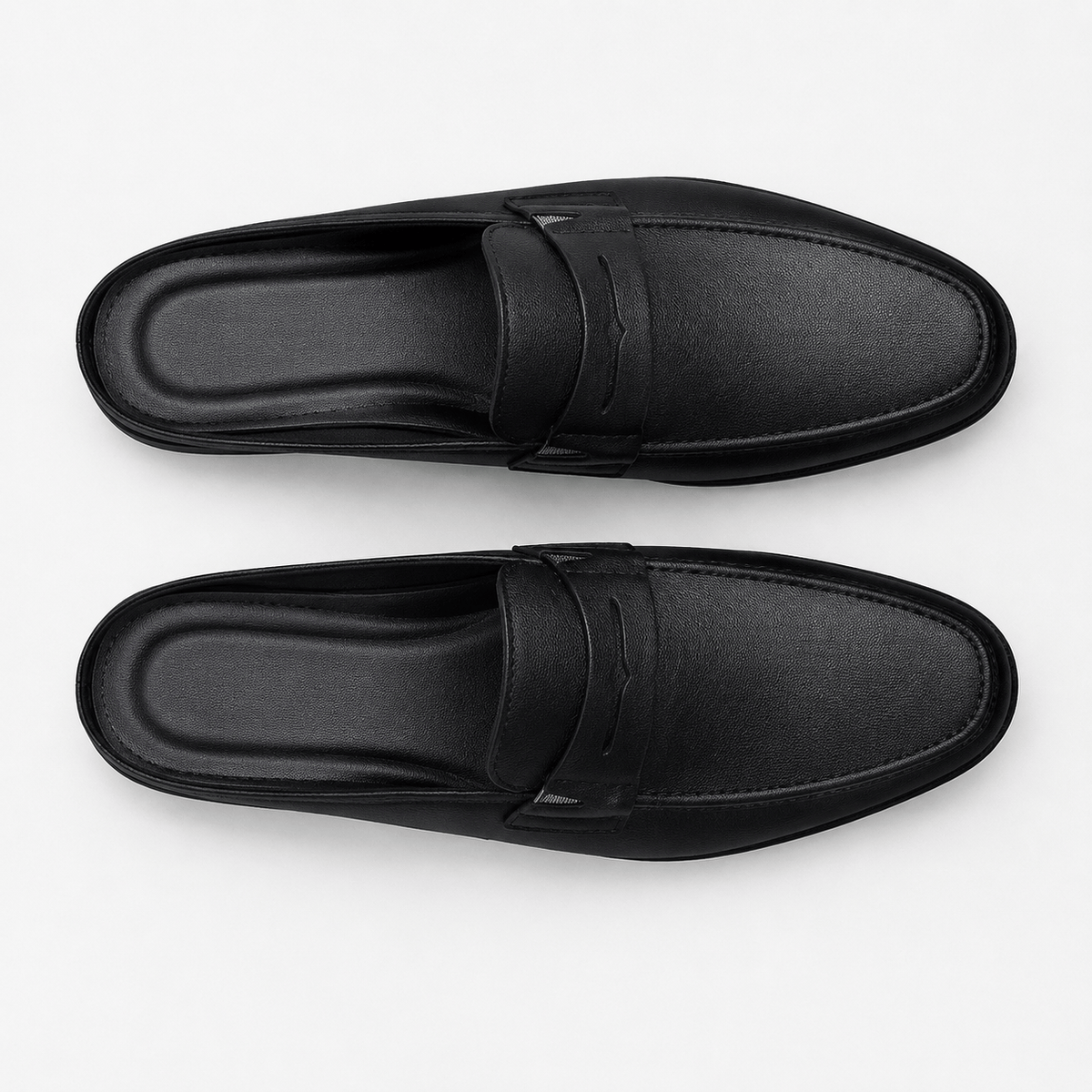 Comptoir du Mocassin Mocassins Mules Homme en Cuir Noir
