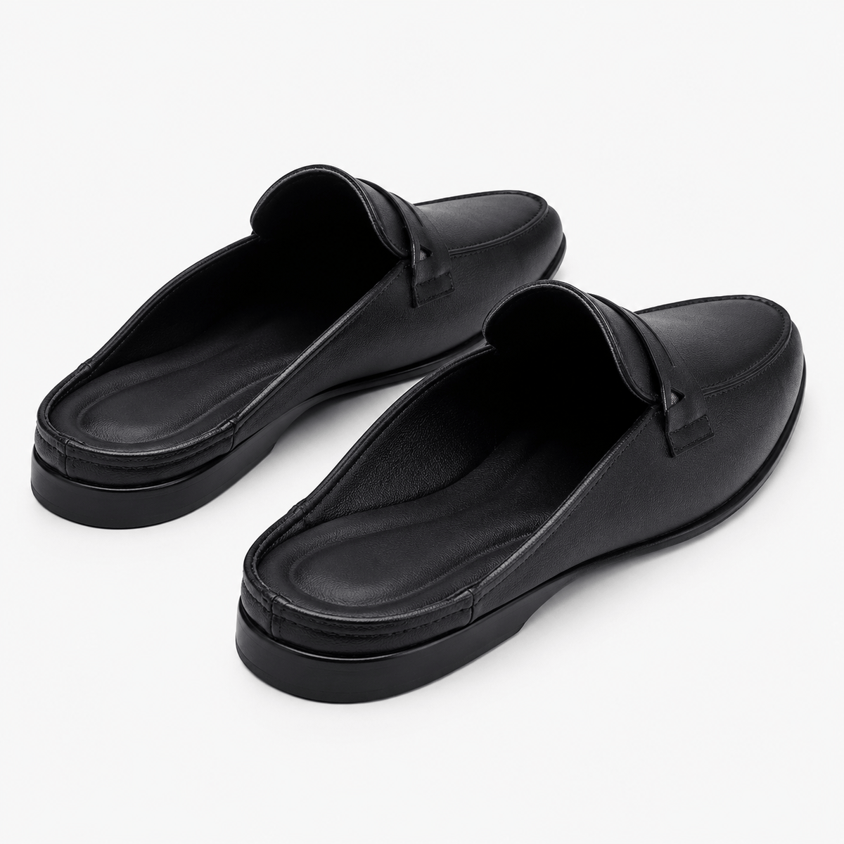 Comptoir du Mocassin Mocassins Mules Homme en Cuir Noir