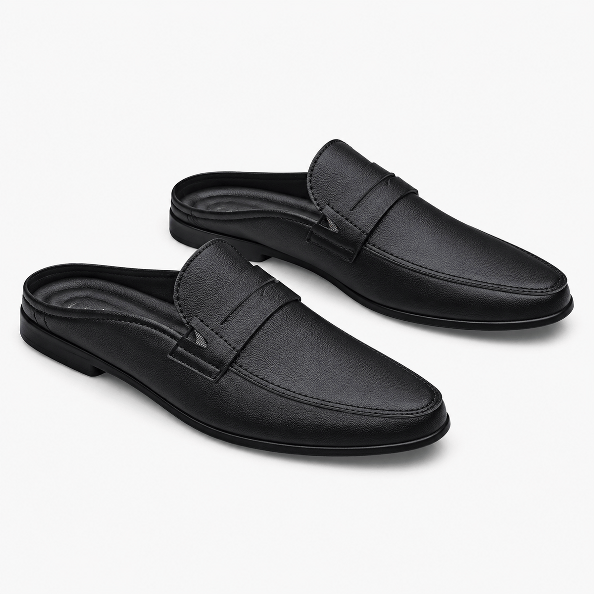 Comptoir du Mocassin Mocassins Mules Homme en Cuir Noir
