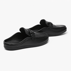 Comptoir du Mocassin Mocassins mules homme en cuir noir à enfiler