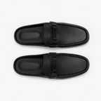Comptoir du Mocassin Mocassins mules homme en cuir noir à enfiler