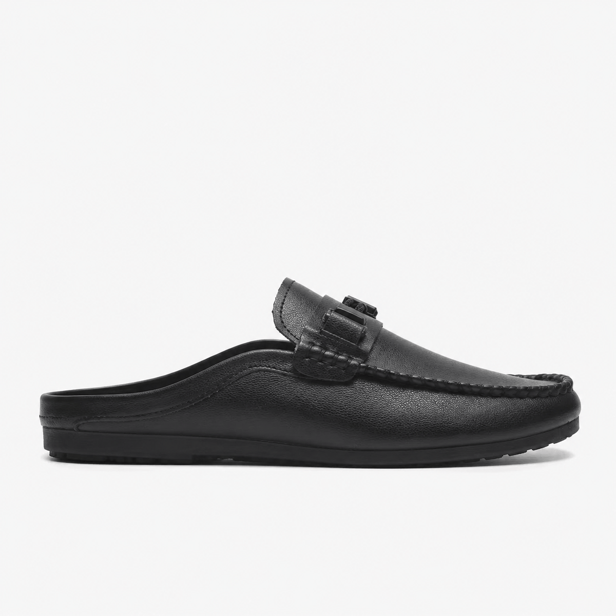 Comptoir du Mocassin Mocassins mules homme en cuir noir à enfiler