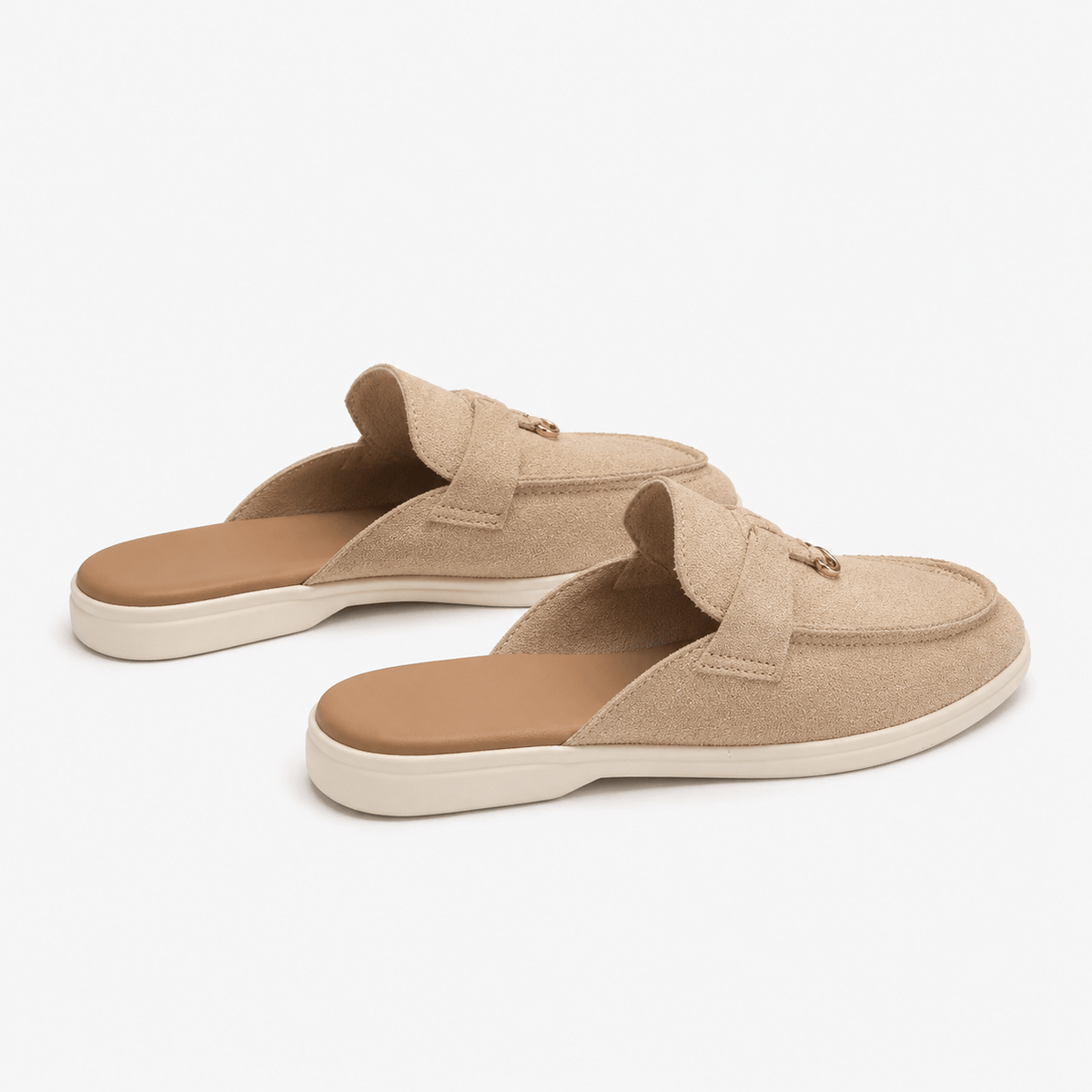 Comptoir du Mocassin Mocassins plats femme sable à boucle et pompon