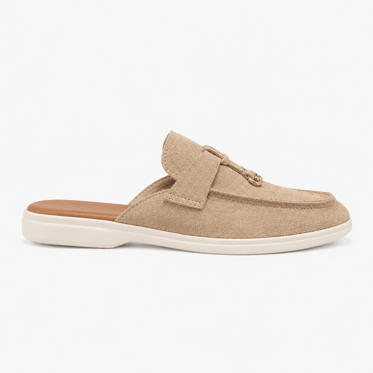 Comptoir du Mocassin Mocassins plats femme sable à boucle et pompon